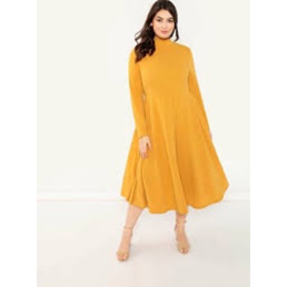 🍋Lemon’s Pick! 🍋 Fit & Flare Mockneck Dress